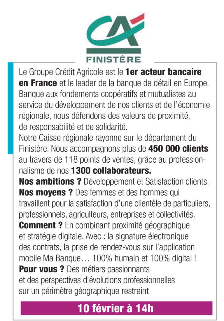 Crédit Agricole du Finistère – 10 février 14h00