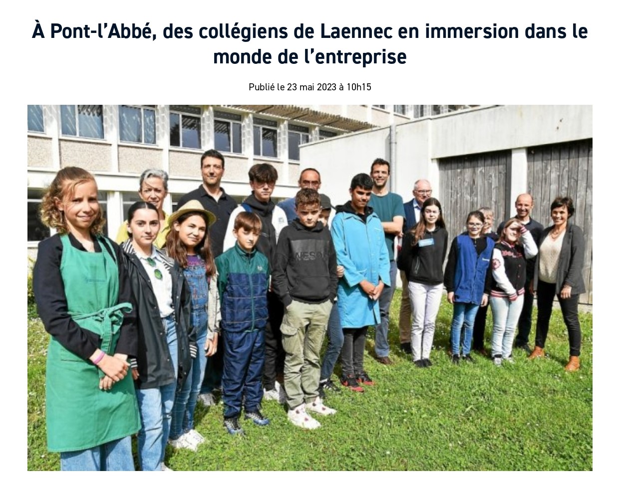 Report’AJE : restitution des élèves de 4e Segpa du collège Laënnec