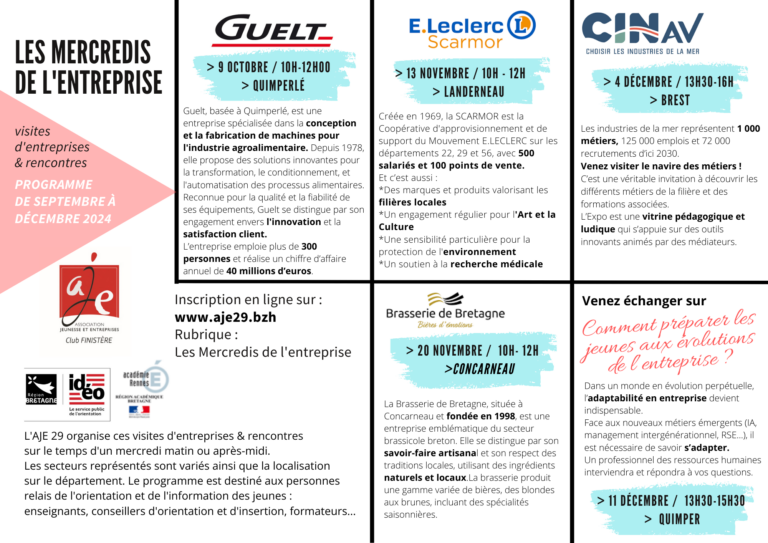 Lire la suite à propos de l’article Programme des Mercredis de l’entreprise 2024 (septembre-décembre)