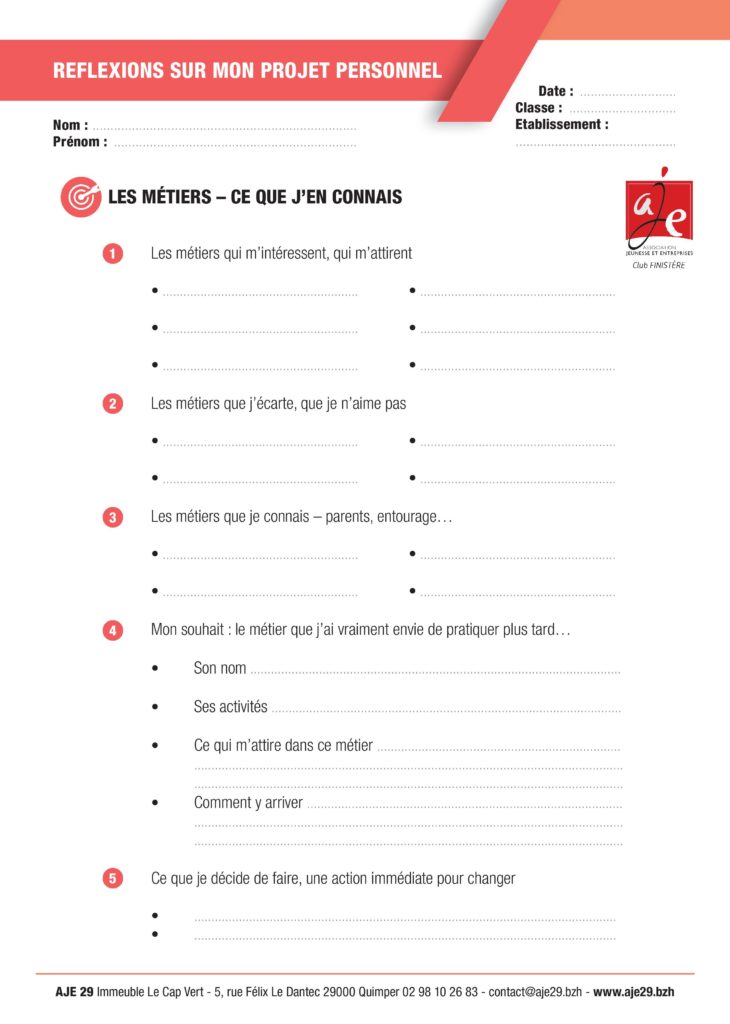 Fiche APP - les métiers