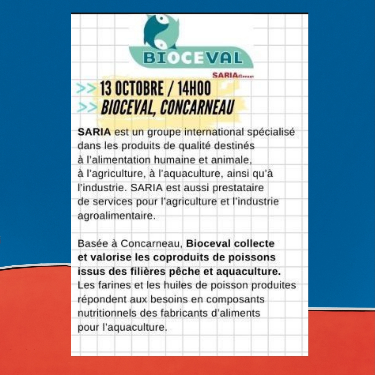 Inscription Bioceval – Mercredi de l’entreprise, 13 oct. 14h00 Concarneau
